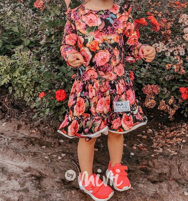 Maxi točivé flower šaty - šeřík