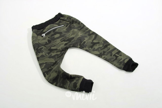 TERMO baggy tepláčky se zipem - army