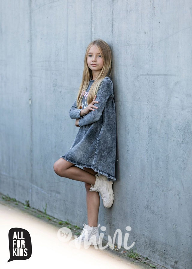 Jeans šaty LOVE acid black