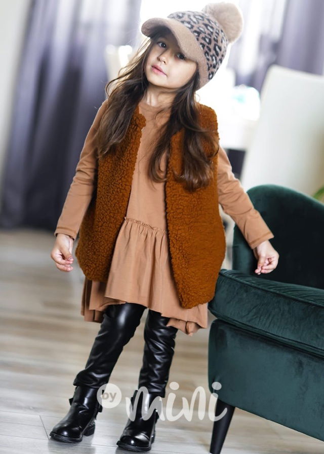 Latte oversize šaty s dlouhým rukávem