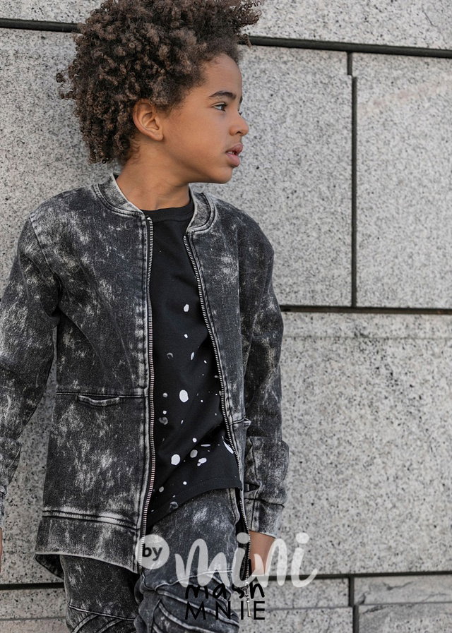 City acid wash mikina black *MashMnie*