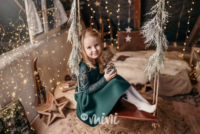 Luxury Smaragd dress - luxusní dívčí šaty