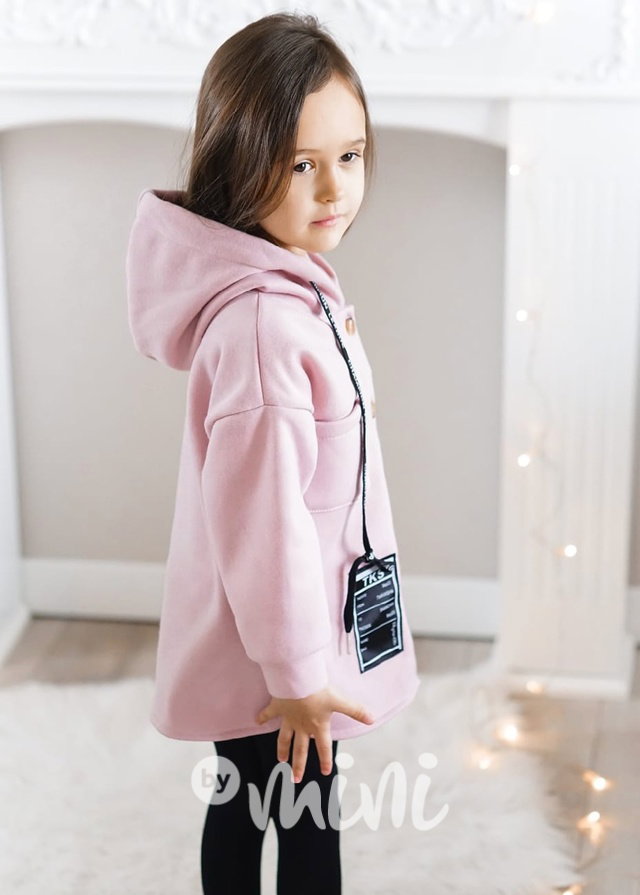Zateplený mikinový kabátek pink