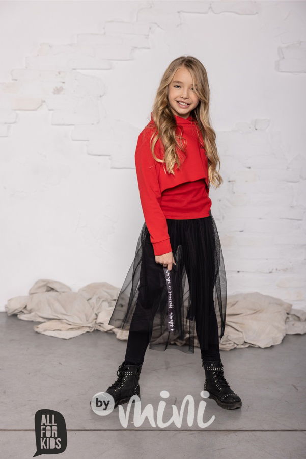 2v1 legíny + midi tylová sukně black