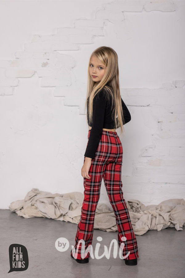 Teplé karo kalhoty do zvonu