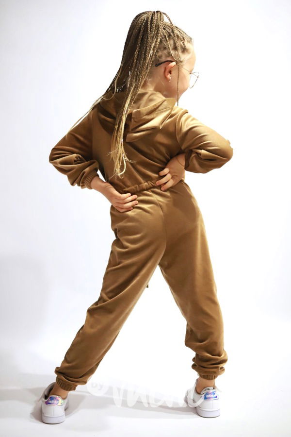 Velurový comfy overal honey