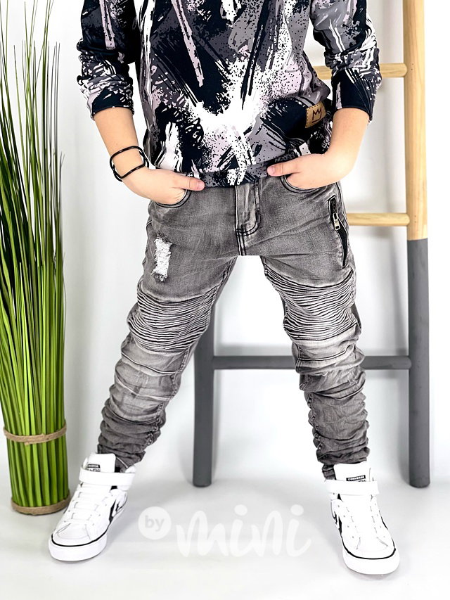 Biker jeans grey