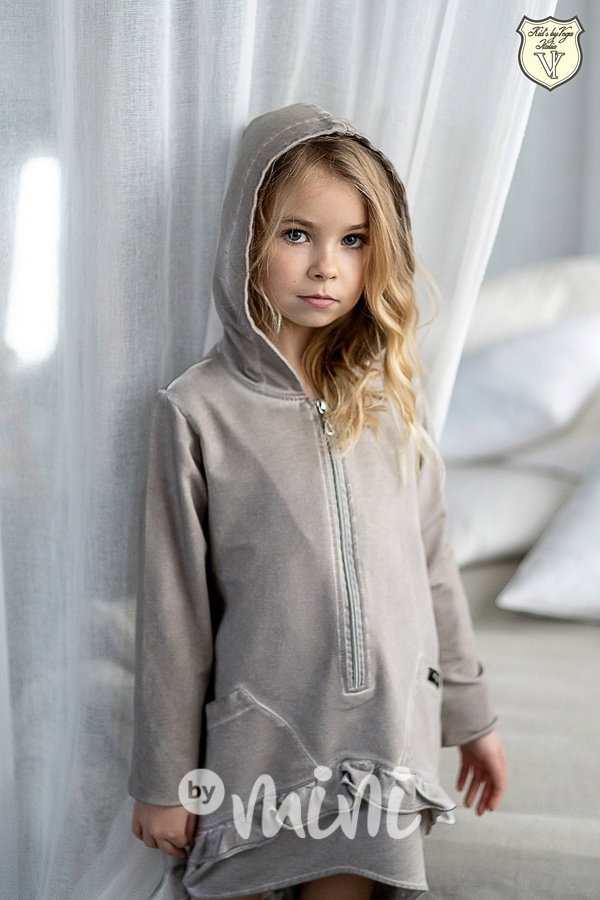 Voga mikinová hoodie tunika ombré volánky