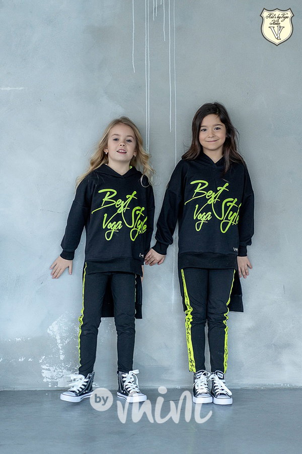 Voga stretch legíny black/neon