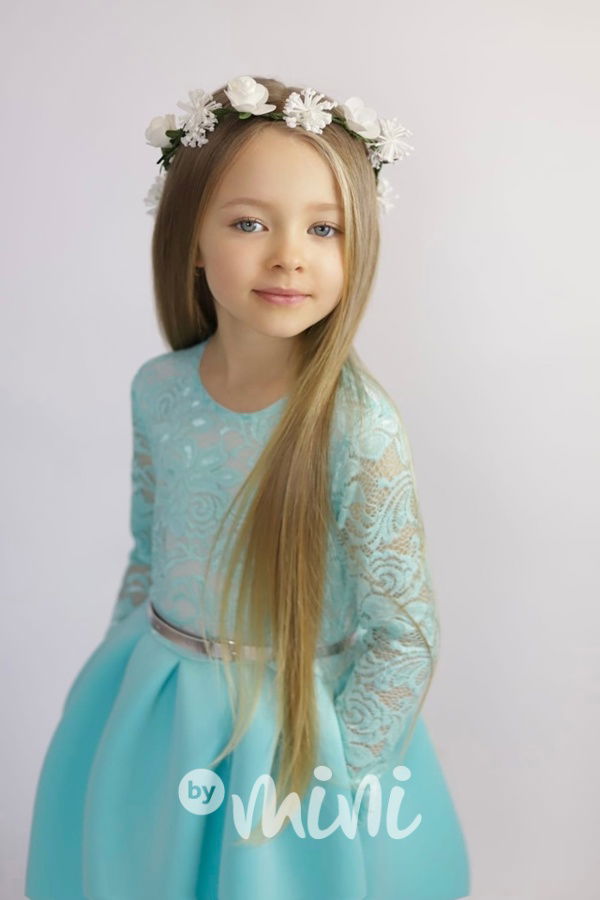 Luxury tyrkys dress - slavnostní dívčí šaty