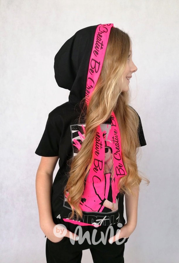 Hoodie triko black/neon