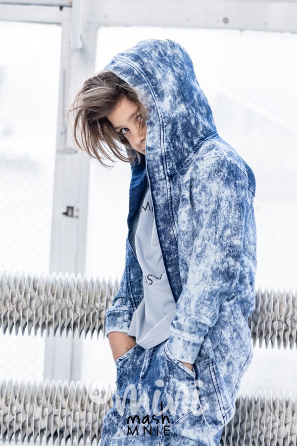 Acid wash blue mikina WOLF SOUL *MashMnie*