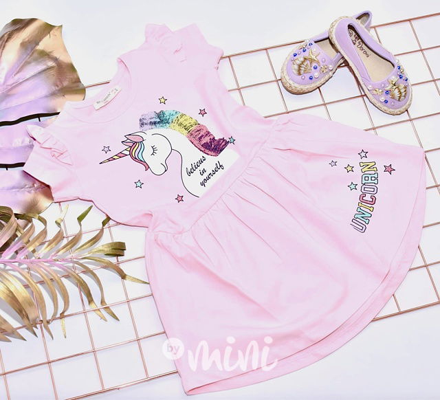 Unicorn šaty růžové
