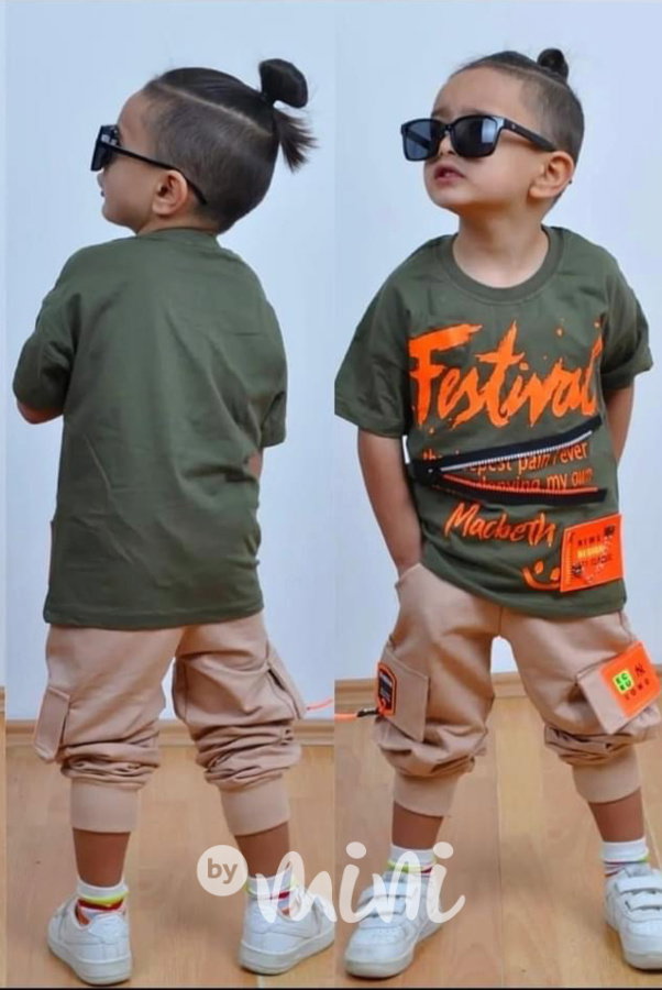 FESTIVAT triko + tepláky beige/khaki