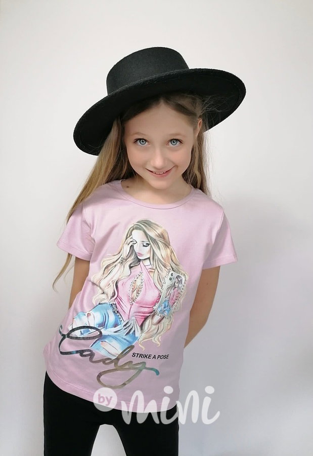Triko s kamínky LADY lila pink