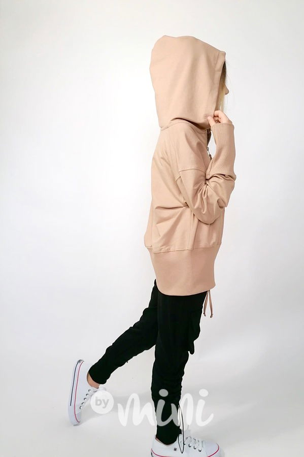 Béžová mikina s širokými náplety