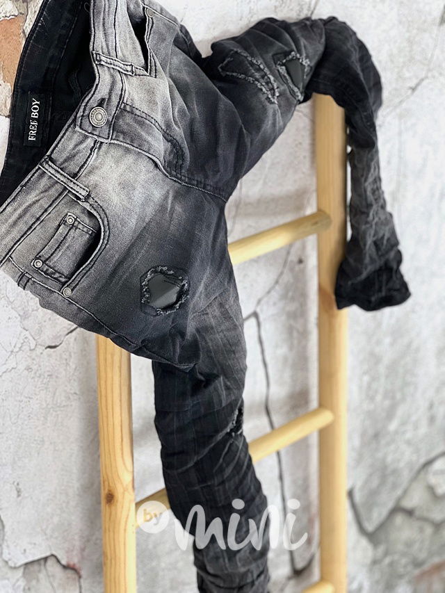 Black ombre ripped jeans