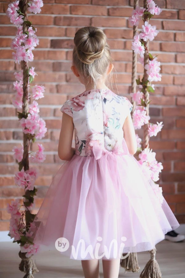 FLOWER slavnostní šaty pudder pink