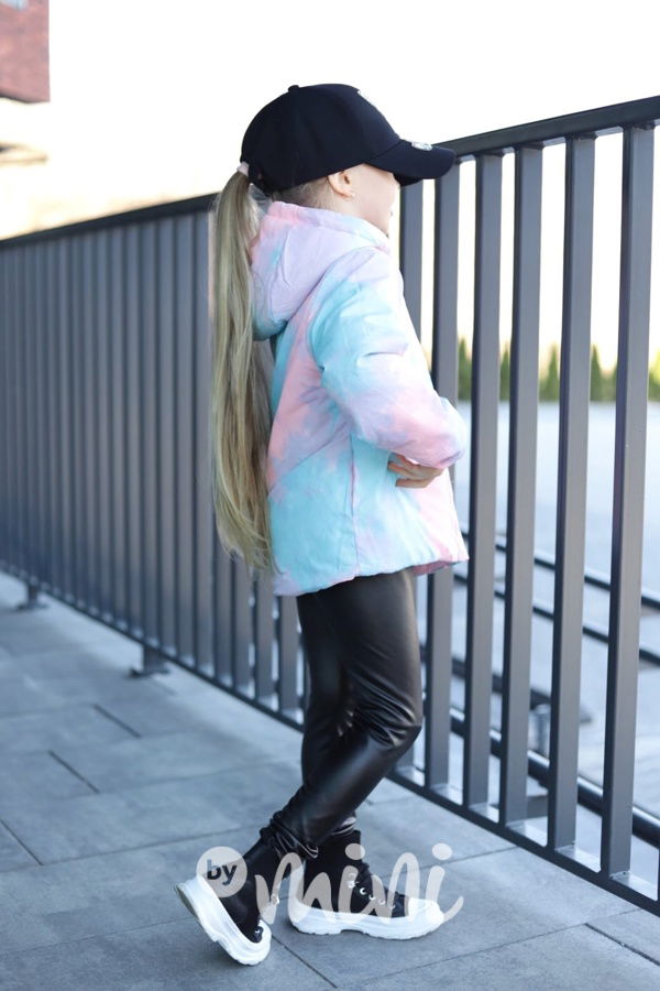 Oboustranná  jarní bunda pink rainbow