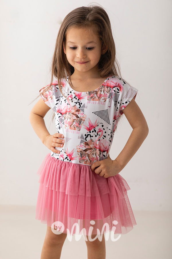 Lily Grey šaty s tylem Millennium Flamingo