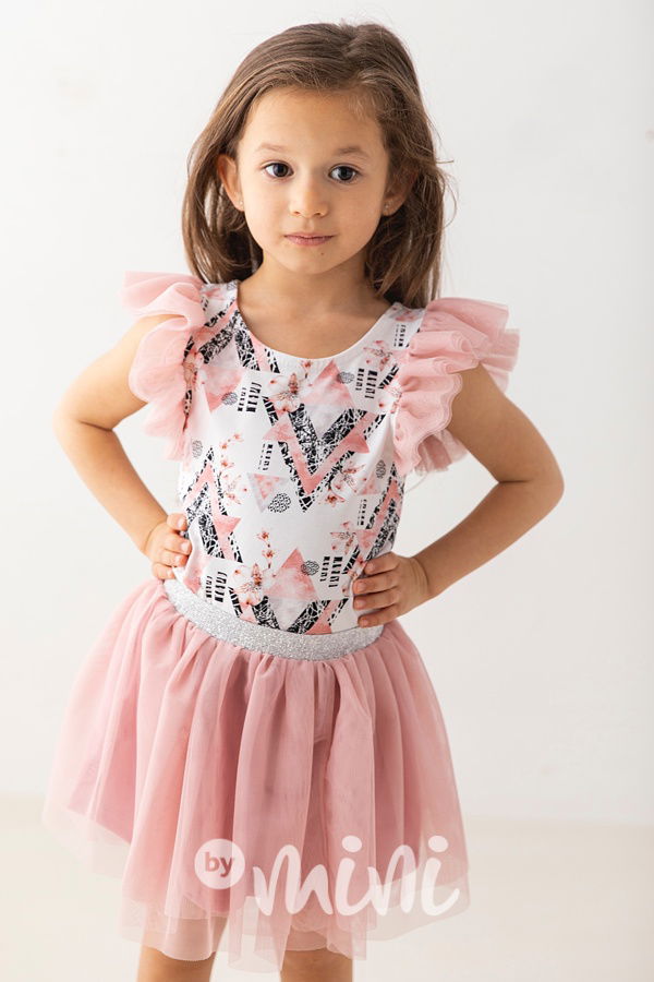 Pudder pink tylová tutu sukně Lily Grey