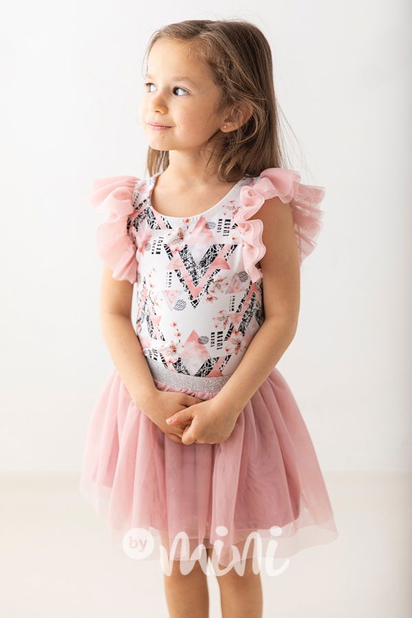 Pudder pink tylová tutu sukně Lily Grey