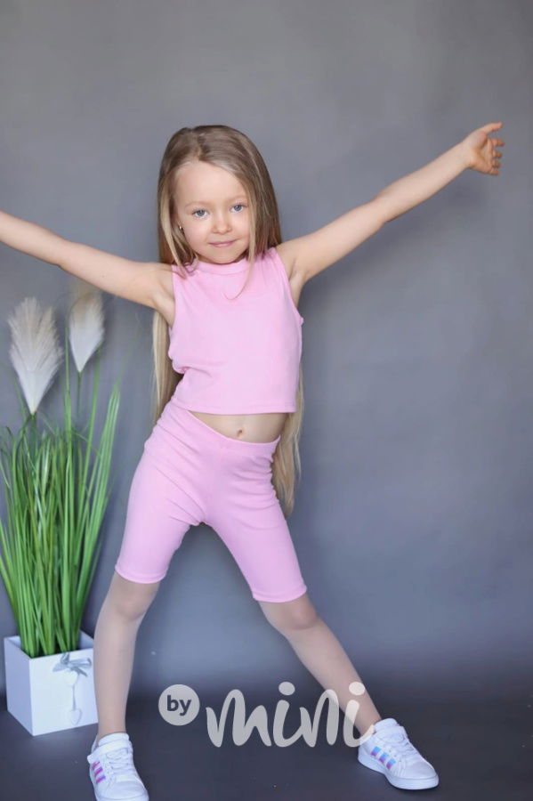 3-dílný summer set s kardiganem pink