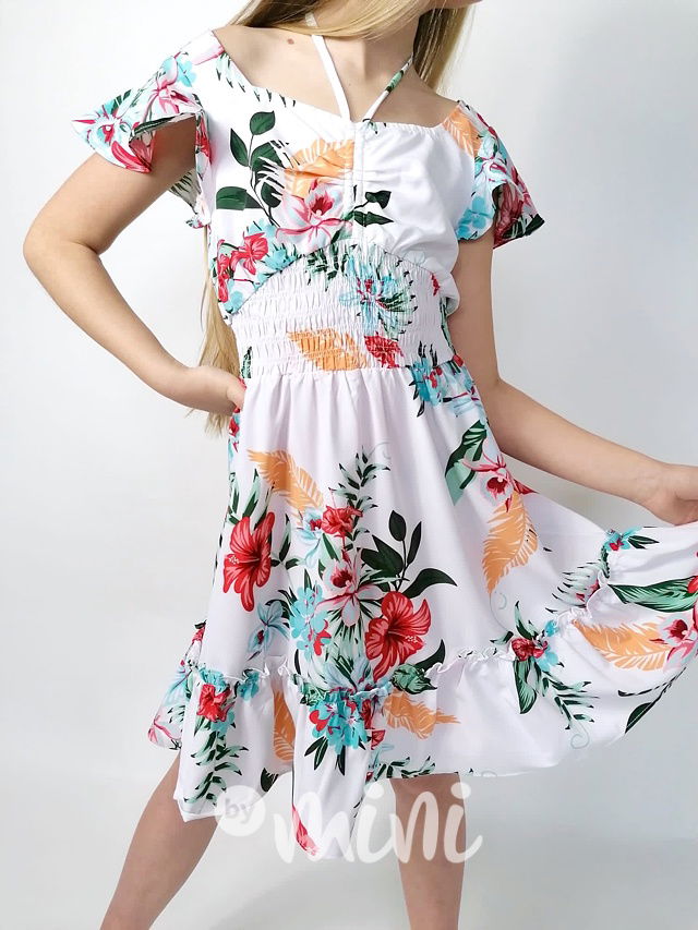 Summer dětské FLOWER šaty white