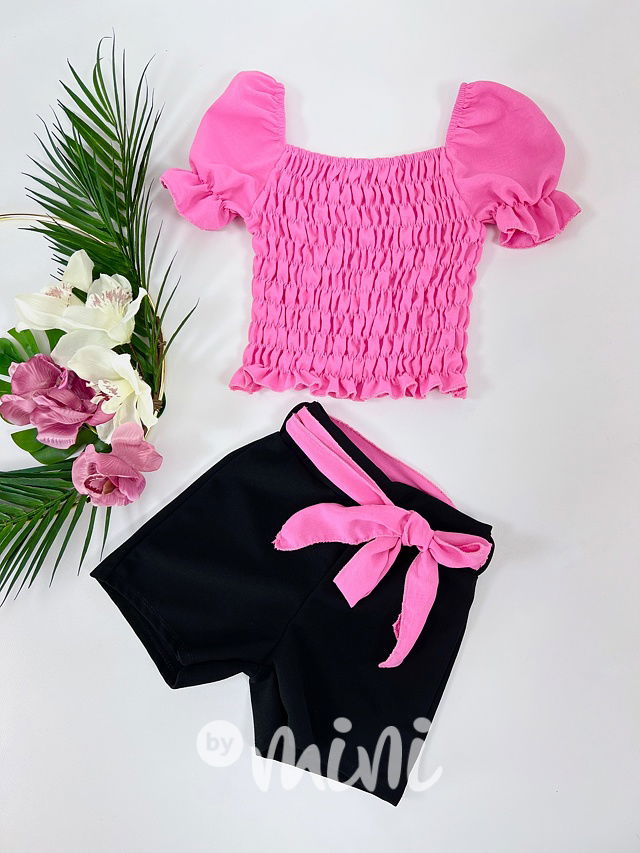 Růžová blůzka + šortky