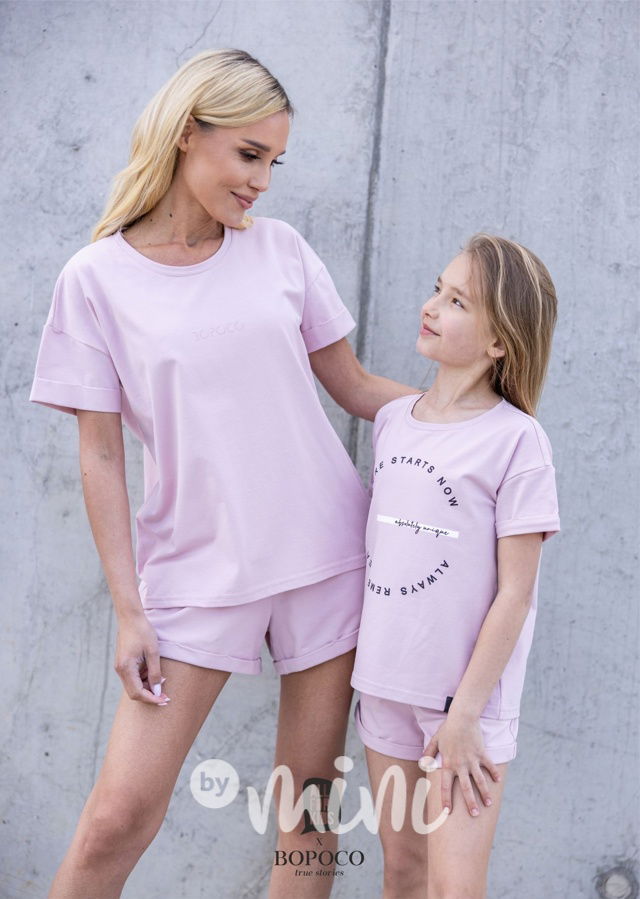 Mini me kraťasy pudr růžové