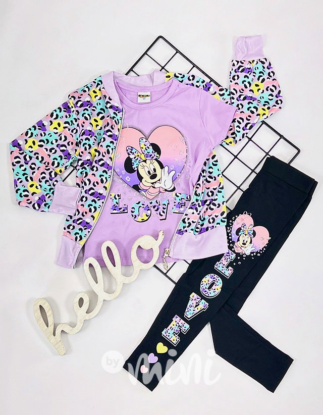 3-dílný Minnie lila set