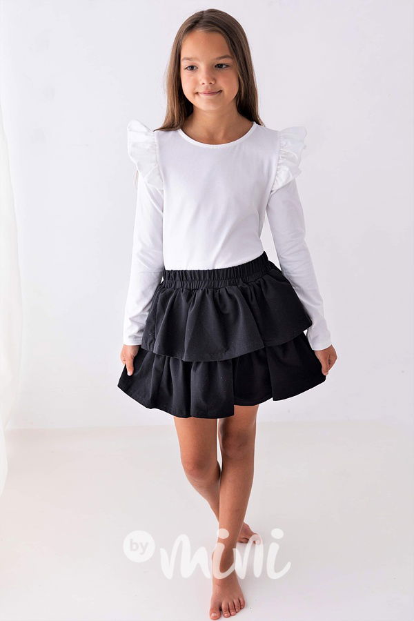 Bílá longsleeve blůzka s řasením Lily Grey