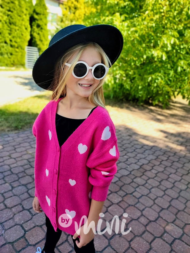 Srdíčkový long svetřík růžový