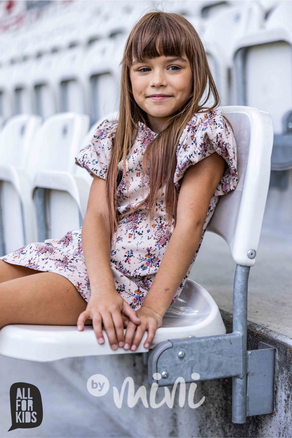 AFK šaty s balonovými rukávy květy