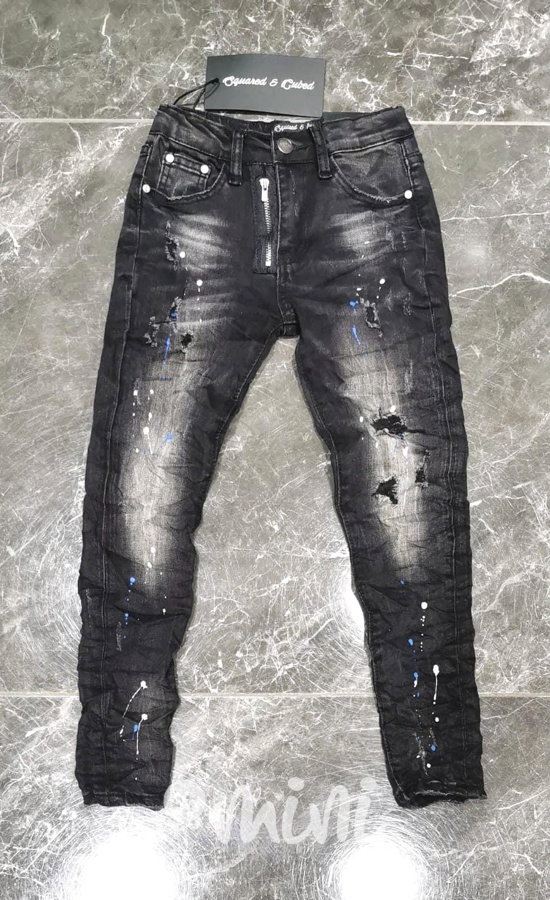 Ripped jeans blue splash