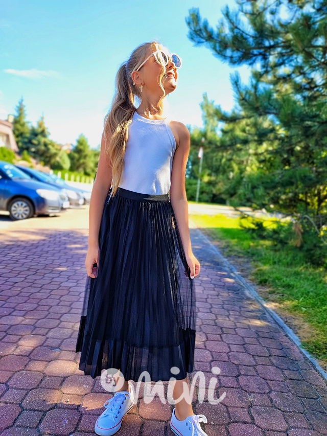 Plisovaná midi sukně černá