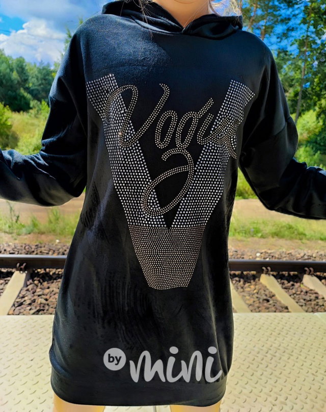 VOGUE velurová hoodie mikina