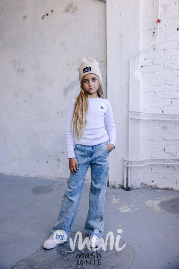 Mash Mnie žebrovaná blůzka WOLF white