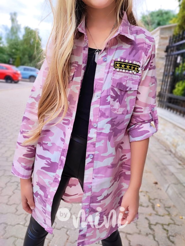Pink army košilová tunika