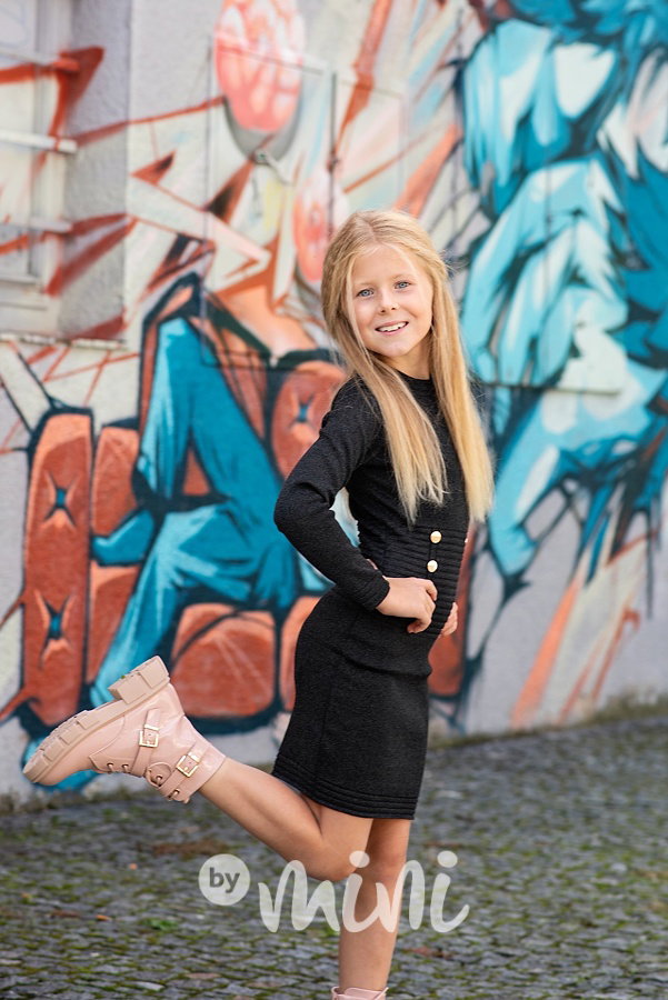 Svetříkové super stretch mini šaty shine black