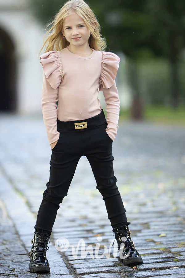 Luxury černé stretch kalhoty