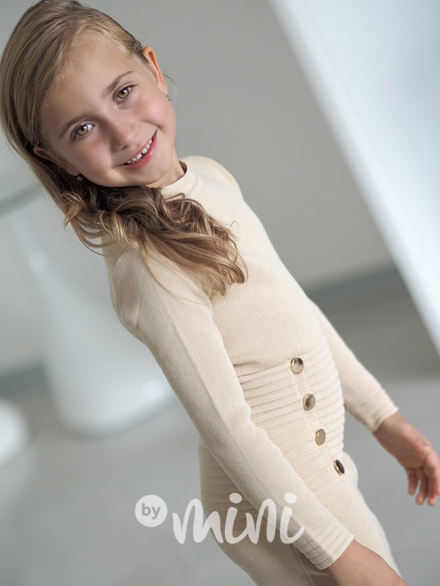 Svetříkové super stretch mini šaty béžové