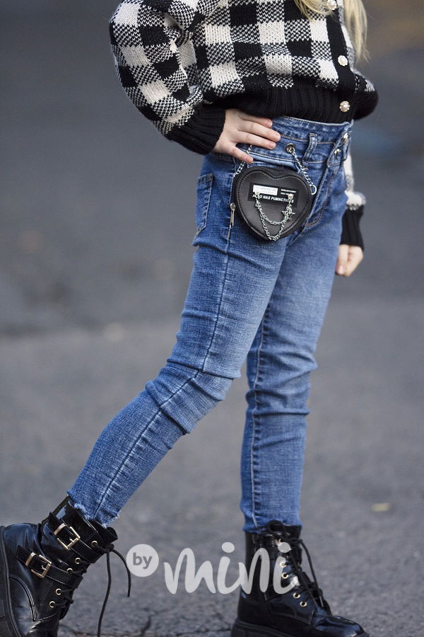 Fashion stretch džíny s kabelkou