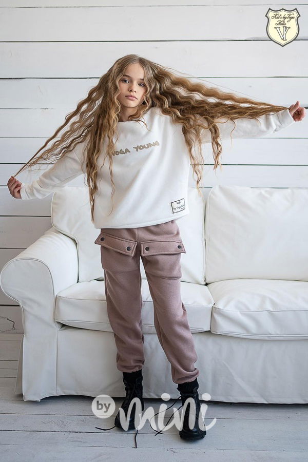 Voga young zateplená mikina cream
