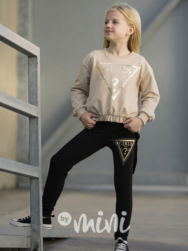 GIRLS oteplené legíny černé