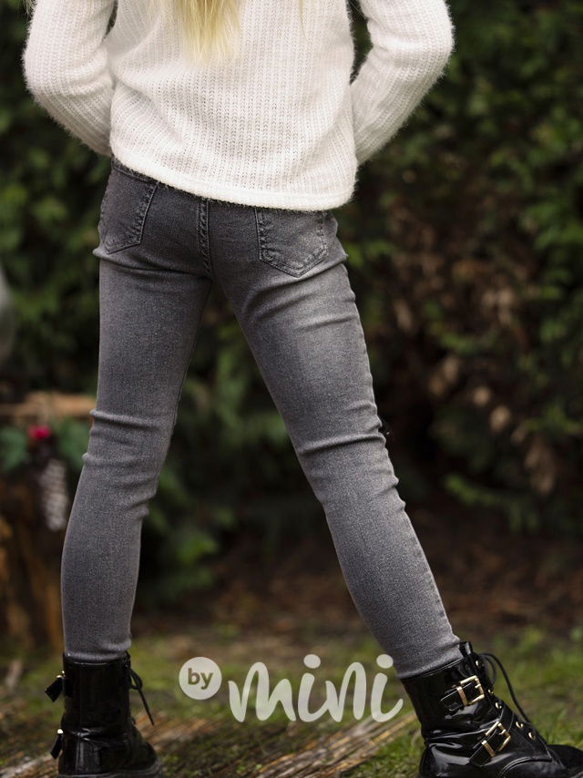 Slim ripped jeansy vintage grey