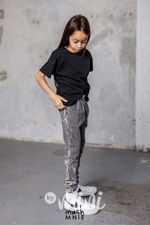 Mash Mnie vintage denim kalhoty grafit