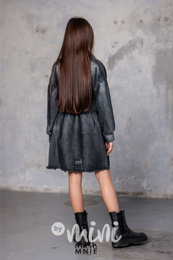 Mash Mnie soft denim šaty grafit
