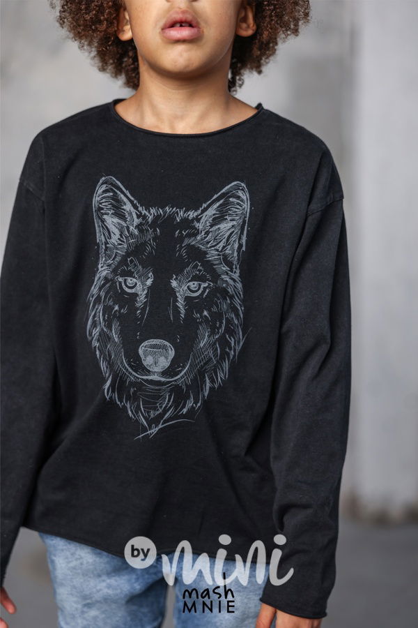 Mash Mnie longsleeve triko WOLF vintage black