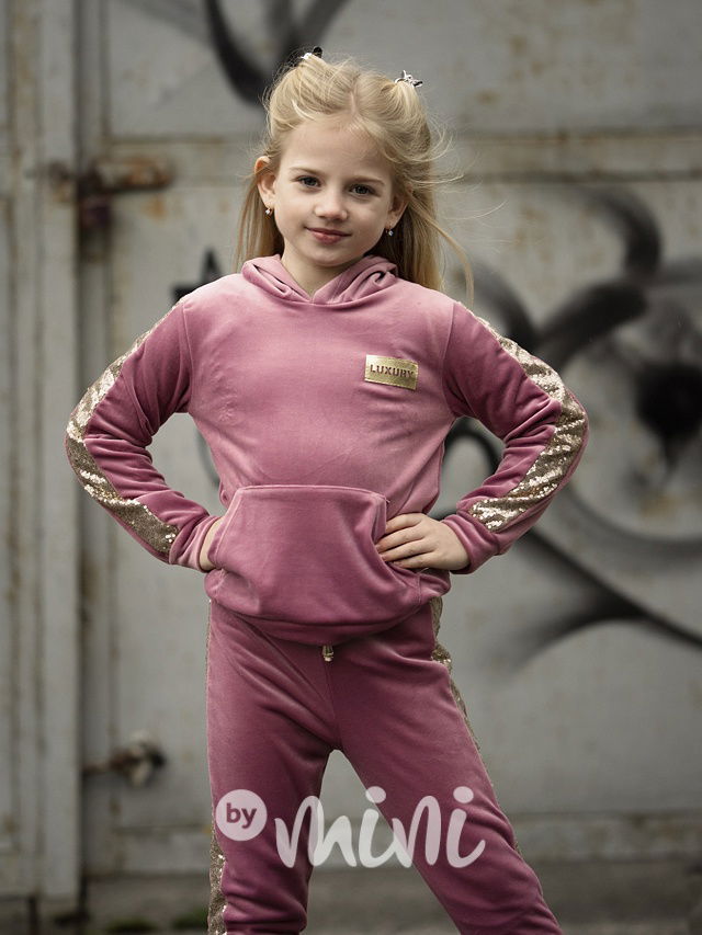 Velurová soft souprava LUXURY pink